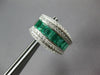 LARGE 4.14CT DIAMOND & AAA EMERALD 18KT WHITE GOLD 3D CLIP ON HANGING EARRINGS