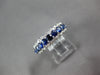 ESTATE WIDE 1.61CT DIAMOND & AAA SAPPHIRE 18K WHITE GOLD SEMI ETERNITY LOVE RING