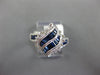 1.20CT DIAMOND & AAA SAPPHIRE 14KT WHITE GOLD 3D ROUND & BAGUETTE LEAF LOVE RING