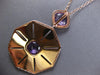 LARGE 8.40CT DIAMOND & AAA AMETHYST 14KT ROSE GOLD 3D OCTAGON FLOATING PENDANT