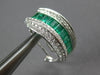 LARGE 4.14CT DIAMOND & AAA EMERALD 18KT WHITE GOLD 3D CLIP ON HANGING EARRINGS
