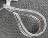 LARGE .36CT DIAMOND 18K WHITE GOLD 3D DOUBLE TEAR DROP INFINITY FLOATING PENDANT