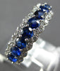 ESTATE WIDE 1.61CT DIAMOND & AAA SAPPHIRE 18K WHITE GOLD SEMI ETERNITY LOVE RING