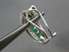 LARGE 4.14CT DIAMOND & AAA EMERALD 18KT WHITE GOLD 3D CLIP ON HANGING EARRINGS