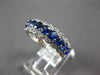 ESTATE WIDE 1.61CT DIAMOND & AAA SAPPHIRE 18K WHITE GOLD SEMI ETERNITY LOVE RING