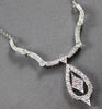 ESTATE LARGE .92CT DIAMOND 18K WHITE GOLD TEAR DROP CONVERTIBLE PENDANT NECKLACE