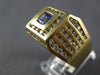 EXTRA LARGE 2.74CT DIAMOND & AAA TANZANITE 14KT YELLOW GOLD 3D SQUARE MENS RING