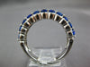 ESTATE WIDE 1.61CT DIAMOND & AAA SAPPHIRE 18K WHITE GOLD SEMI ETERNITY LOVE RING