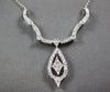 ESTATE LARGE .92CT DIAMOND 18K WHITE GOLD TEAR DROP CONVERTIBLE PENDANT NECKLACE
