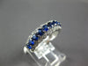 ESTATE WIDE 1.61CT DIAMOND & AAA SAPPHIRE 18K WHITE GOLD SEMI ETERNITY LOVE RING