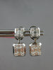 .86CT DIAMOND 18KT WHITE GOLD 3D ROUND & BAGUETTE DOUBLE SQUARE HANGING EARRINGS