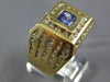 EXTRA LARGE 2.74CT DIAMOND & AAA TANZANITE 14KT YELLOW GOLD 3D SQUARE MENS RING