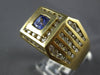 EXTRA LARGE 2.74CT DIAMOND & AAA TANZANITE 14KT YELLOW GOLD 3D SQUARE MENS RING