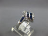 1.20CT DIAMOND & AAA SAPPHIRE 14KT WHITE GOLD 3D ROUND & BAGUETTE LEAF LOVE RING