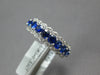 ESTATE WIDE 1.61CT DIAMOND & AAA SAPPHIRE 18K WHITE GOLD SEMI ETERNITY LOVE RING