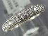 ESTATE .71CT DIAMOND 18KT WHIITE GOLD 3 ROW PAVE SEMI ETERNITY ANNIVERSARY RING