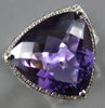 EXTRA LARGE 10.01CT DIAMOND & AAA AMETHYST 18K WHITE GOLD TRILLION HALO FUN RING