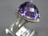 EXTRA LARGE 10.01CT DIAMOND & AAA AMETHYST 18K WHITE GOLD TRILLION HALO FUN RING