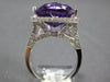EXTRA LARGE 10.01CT DIAMOND & AAA AMETHYST 18K WHITE GOLD TRILLION HALO FUN RING