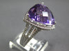 EXTRA LARGE 10.01CT DIAMOND & AAA AMETHYST 18K WHITE GOLD TRILLION HALO FUN RING