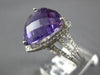 EXTRA LARGE 10.01CT DIAMOND & AAA AMETHYST 18K WHITE GOLD TRILLION HALO FUN RING