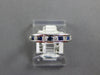 .48CT DIAMOND & AAA SAPPHIRE 18K WHITE GOLD ROUND SEMI ETERNITY ANNIVERSARY RING