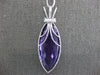 EXTRA LARGE .86CT DIAMOND & AAA AMETHYST 14K WHITE GOLD MARQUISE LARIAT NECKLACE