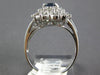 ESTATE 2.15CT DIAMOND & AAA SAPPHIRE 18KT WHITE GOLD 3D OVAL & ROUND FLOWER RING