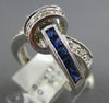 1.72CT DIAMOND & AAA SAPPHIRE 14K WHITE GOLD CRISS CROSS INFINITY LOVE KNOT RING