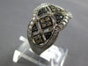 .76CT WHITE BLACK & MOCHA DIAMOND 14KT WHITE GOLD 3D SQUARE TRIANGULAR FUN RING