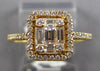 WIDE .50CT DIAMOND 18KT YELLOW GOLD 3D BAGUETTE INIVISIBLE SQUARE HALO LOVE RING