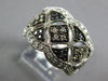 .76CT WHITE BLACK & MOCHA DIAMOND 14KT WHITE GOLD 3D SQUARE TRIANGULAR FUN RING