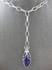 EXTRA LARGE .86CT DIAMOND & AAA AMETHYST 14K WHITE GOLD MARQUISE LARIAT NECKLACE
