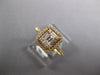 WIDE .50CT DIAMOND 18KT YELLOW GOLD 3D BAGUETTE INIVISIBLE SQUARE HALO LOVE RING