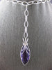 EXTRA LARGE .86CT DIAMOND & AAA AMETHYST 14K WHITE GOLD MARQUISE LARIAT NECKLACE