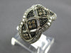.76CT WHITE BLACK & MOCHA DIAMOND 14KT WHITE GOLD 3D SQUARE TRIANGULAR FUN RING