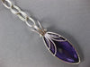 EXTRA LARGE .86CT DIAMOND & AAA AMETHYST 14K WHITE GOLD MARQUISE LARIAT NECKLACE