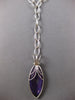 EXTRA LARGE .86CT DIAMOND & AAA AMETHYST 14K WHITE GOLD MARQUISE LARIAT NECKLACE