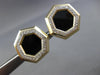 LARGE .40CT DIAMOND & AAA ONYX 14KT YELLOW GOLD HEXAGON CLIP ON EARRINGS #27045