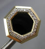 LARGE .40CT DIAMOND & AAA ONYX 14KT YELLOW GOLD HEXAGON CLIP ON EARRINGS #27045