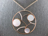 LARGE .36CT DIAMOND & AAA MOTHER OF PEARL 14KT ROSE GOLD CIRCULAR FUN NECKLACE