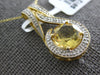 1.81CT DIAMOND & AAA CITRINE 14KT YELLOW GOLD ROUND TEAR DROP FLOATING PENDANT