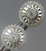 ESTATE .29CT DIAMOND 18KT WHITE GOLD 3D ROUND PAVE SUNBURST FLOWER STUD EARRINGS