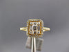 WIDE .50CT DIAMOND 18KT YELLOW GOLD 3D BAGUETTE INIVISIBLE SQUARE HALO LOVE RING