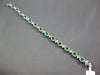 WIDE 7.96CT DIAMOND & AAA EMERALD 18K WHITE GOLD 3D OVAL & ROUND TENNIS BRACELET