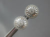 ESTATE .29CT DIAMOND 18KT WHITE GOLD 3D ROUND PAVE SUNBURST FLOWER STUD EARRINGS