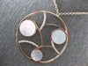 LARGE .36CT DIAMOND & AAA MOTHER OF PEARL 14KT ROSE GOLD CIRCULAR FUN NECKLACE