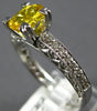1.47CT DIAMOND & YELLOW SAPPHIRE 18K WHITE GOLD 3D OVAL FILIGREE ENGAGEMENT RING