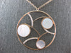 LARGE .36CT DIAMOND & AAA MOTHER OF PEARL 14KT ROSE GOLD CIRCULAR FUN NECKLACE
