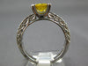 1.47CT DIAMOND & YELLOW SAPPHIRE 18K WHITE GOLD 3D OVAL FILIGREE ENGAGEMENT RING